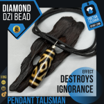 Pendant Amulet – Diamond Dzi Bead