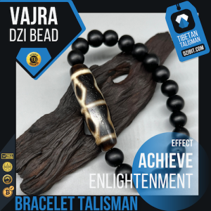 Shaligram stone Bracelet with Vajra Dzi Bead