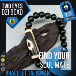 Shaligram stone Bracelet Special Two eyes Dzi Bead