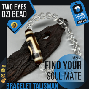 Crystal Bracelet Two eyes Dzi Bead