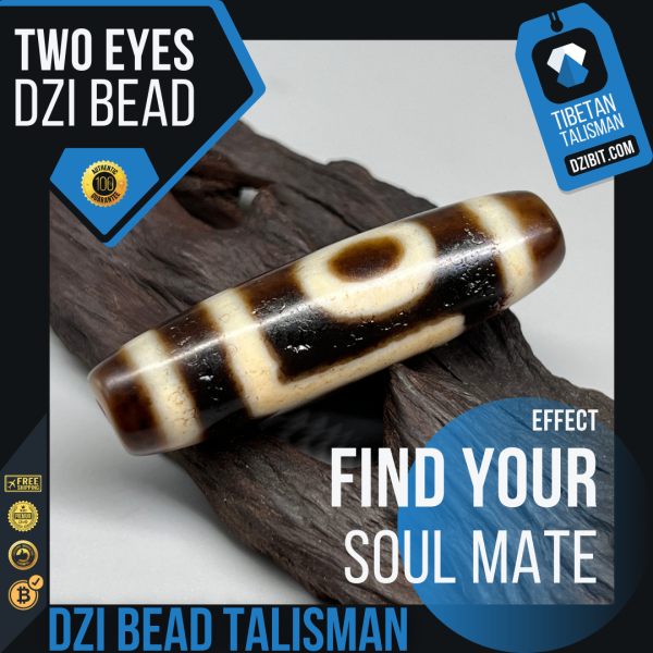 Two eyes Dzi Bead Regular patter