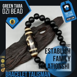 Shaligram stone Bracelet with Green Tara Dzi Bead
