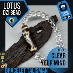 Crystal Bracelet with Lotus Dzi Bead