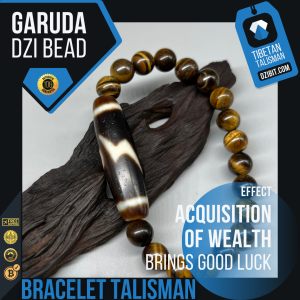 Tiger eye Stone Bracelet with Garuda Dzi Bead