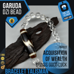 Crystal Stone Bracelet with Garuda Dzi Bead