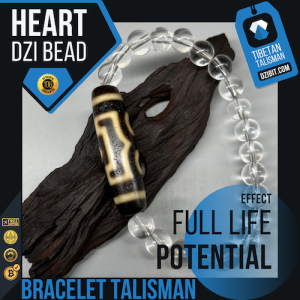 Crystal Bracelet with Buddha Heart Dzi Bead