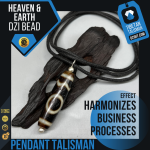 Pendant Amulet – Heaven & Earth with Waves Dzi Bead
