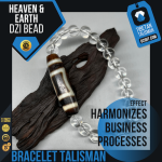 Crystal Bracelet with Heaven & Earth Dzi Bead
